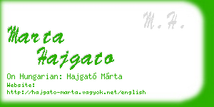 marta hajgato business card