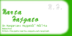 marta hajgato business card